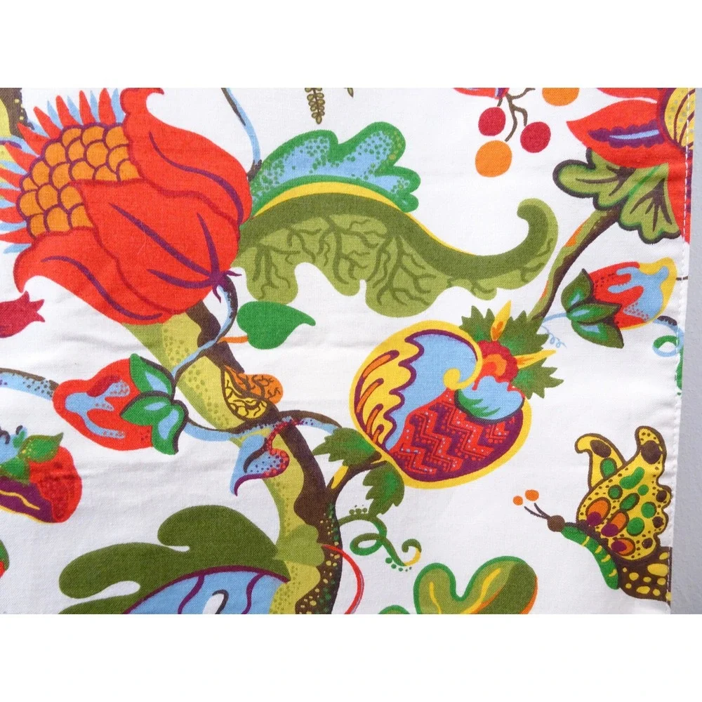 Pottery Barn Serafina Table Runner 18x70 Cotton Floral Butterfly Multi Color